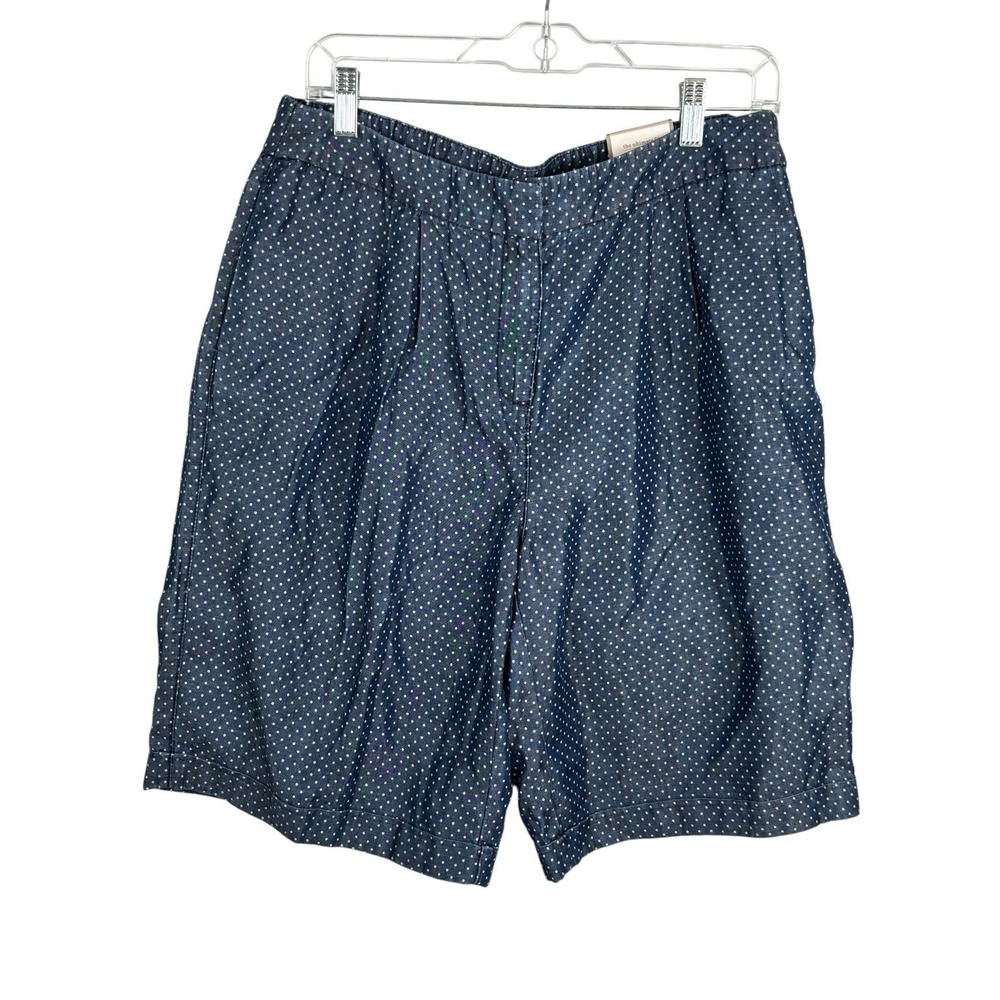 Chico's Women's Bermuda Shorts Sz Medium Short Blue Polka Dot‎ Ultimate Fit - Picture 2 of 10